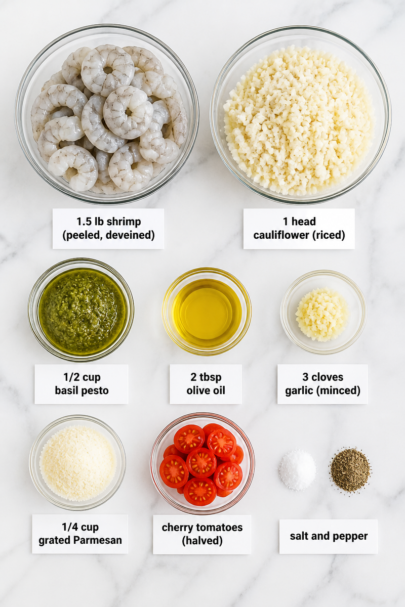Keto Pesto Shrimp Cauliflower Rice Keto Pesto Shrimp Cauliflower Rice
