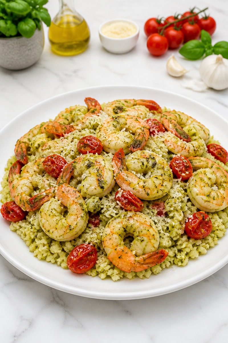 Keto Pesto Shrimp Cauliflower Rice Keto Pesto Shrimp Cauliflower Rice