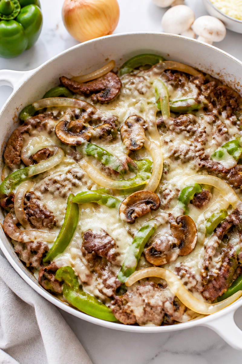 Keto Philly Cheesesteak Skillet Dinner Keto Philly Cheesesteak Skillet Dinner