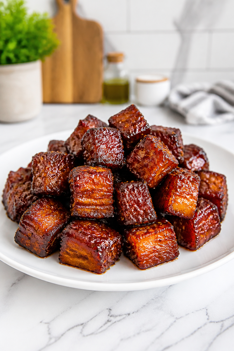 Keto Pork Belly Burnt End