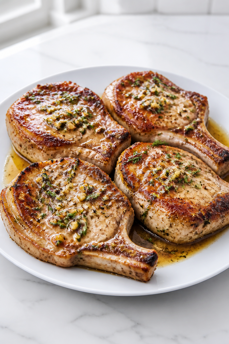 Keto Pork Chops Garlic Butter
