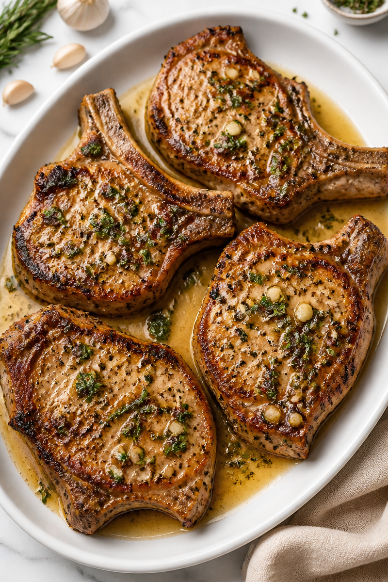 Keto Pork Chops Garlic Butter