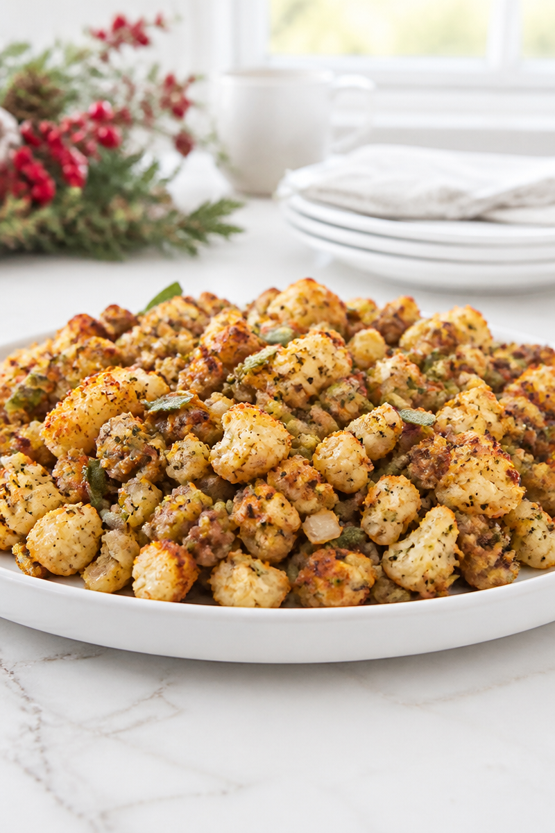 Keto Sausage Cauliflower Stuffing Holiday Side Keto Sausage Cauliflower Stuffing Holiday Side