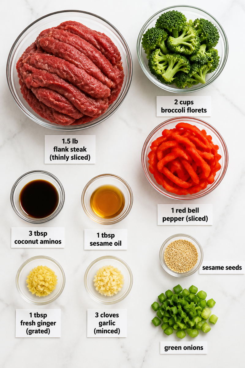 Keto Sesame Ginger Beef Stir-Fry