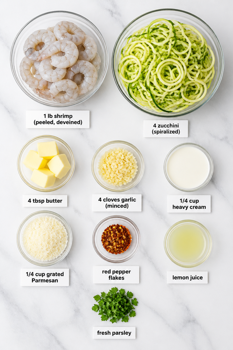 Keto Shrimp Zucchini Noodle Skillet
