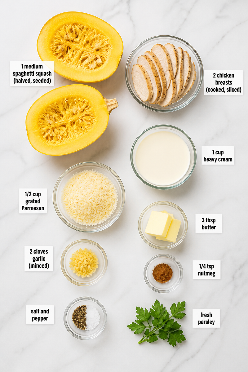 Keto Spaghetti Squash Chicken Alfredo Keto Spaghetti Squash Chicken Alfredo