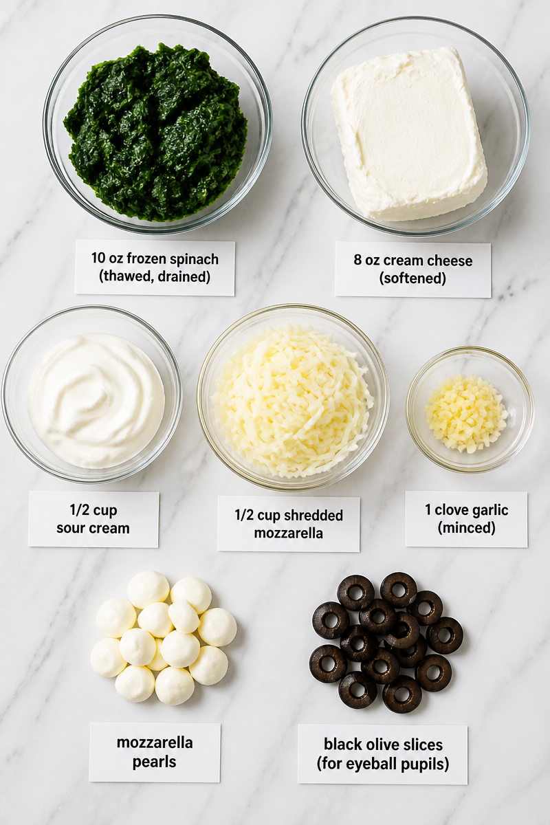 Keto Spooky Spinach Dip Eyeballs Keto Spooky Spinach Dip Eyeballs