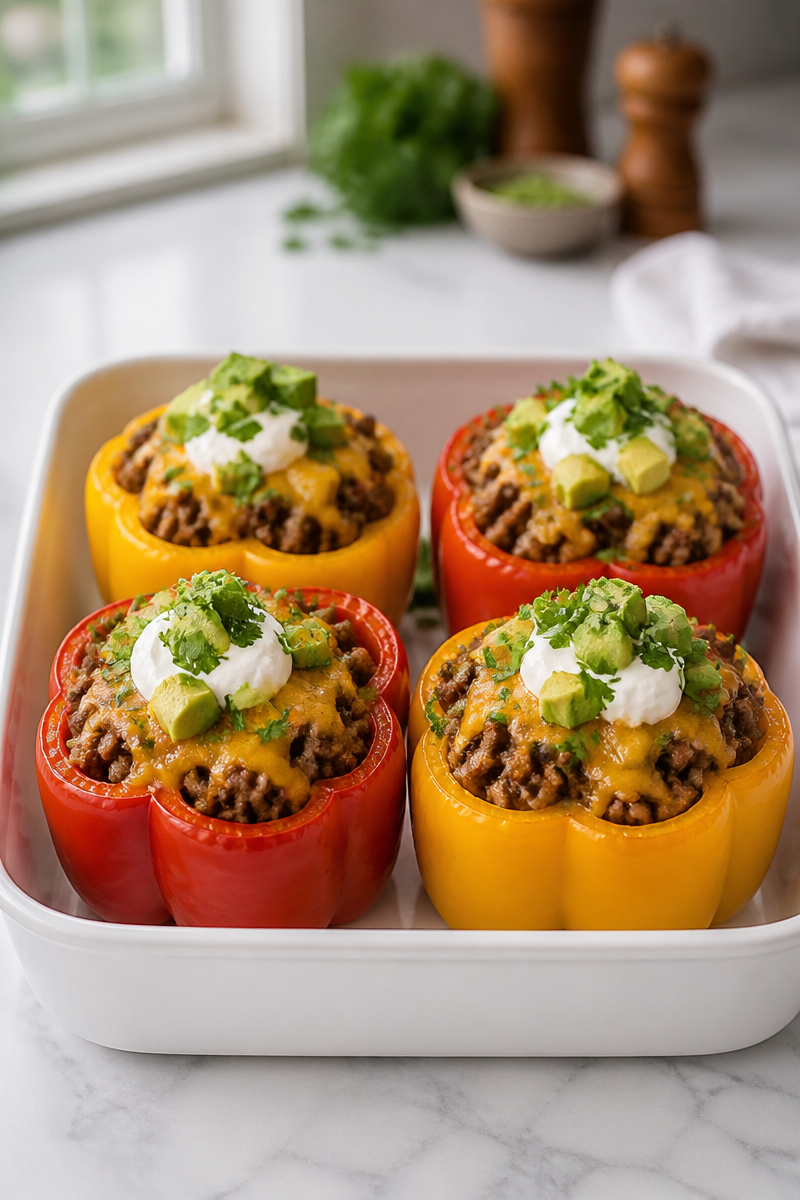 Keto Taco Stuffed Bell Pepper Keto Taco Stuffed Bell Pepper