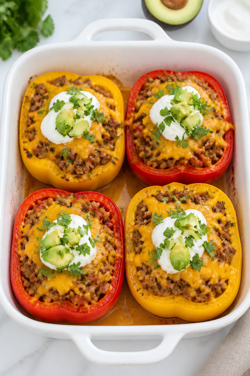 Keto Taco Stuffed Bell Pepper Keto Taco Stuffed Bell Pepper
