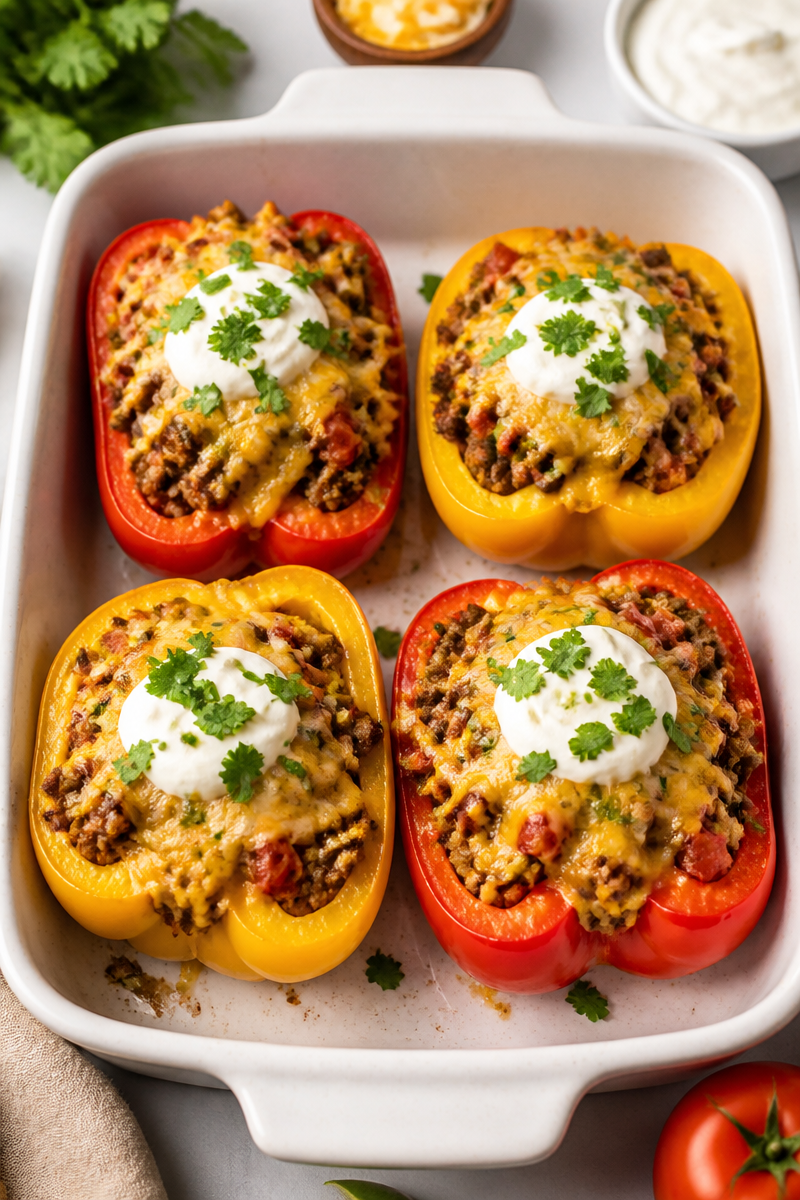 Keto Taco Stuffed Bell Peppers