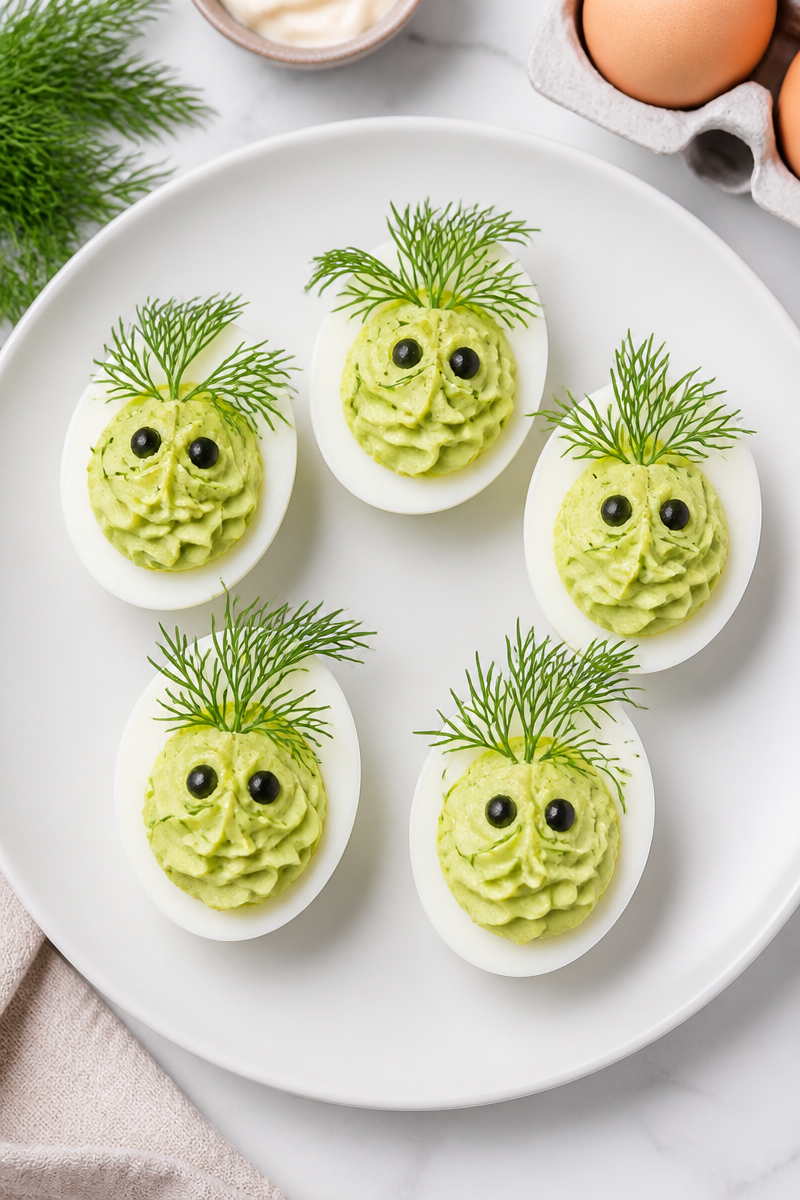 Keto Zombie Green Deviled Eggs Keto Zombie Green Deviled Eggs