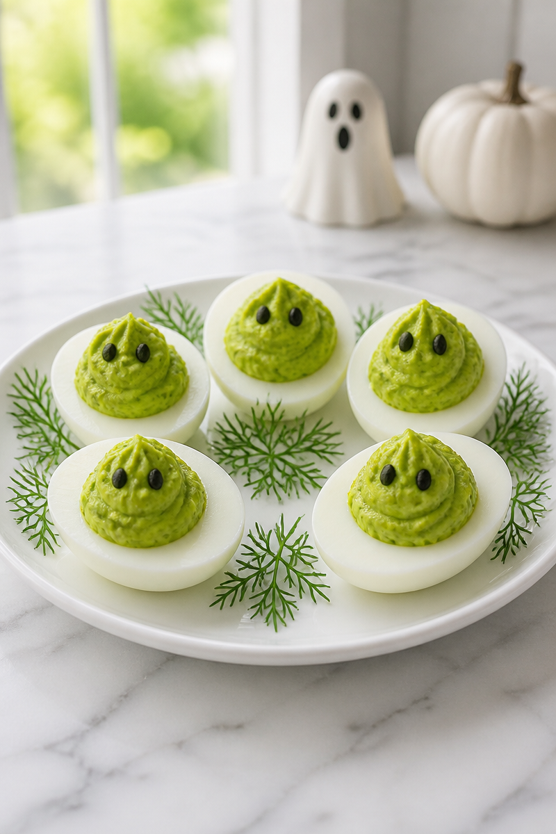Keto Zombie Green Deviled Eggs Keto Zombie Green Deviled Eggs