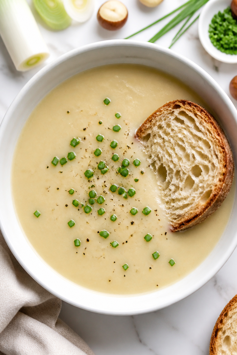 Leek Chestnut Soup Creamy Chive Leek Chestnut Soup Creamy Chive
