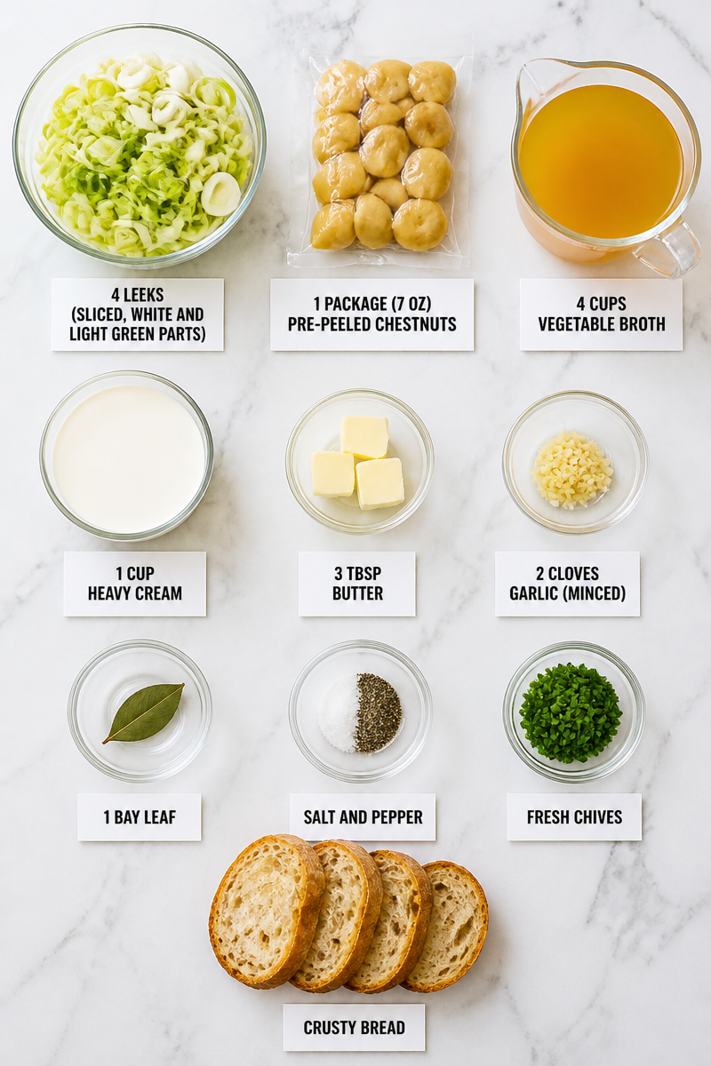 Leek Chestnut Soup Creamy Chive Leek Chestnut Soup Creamy Chive