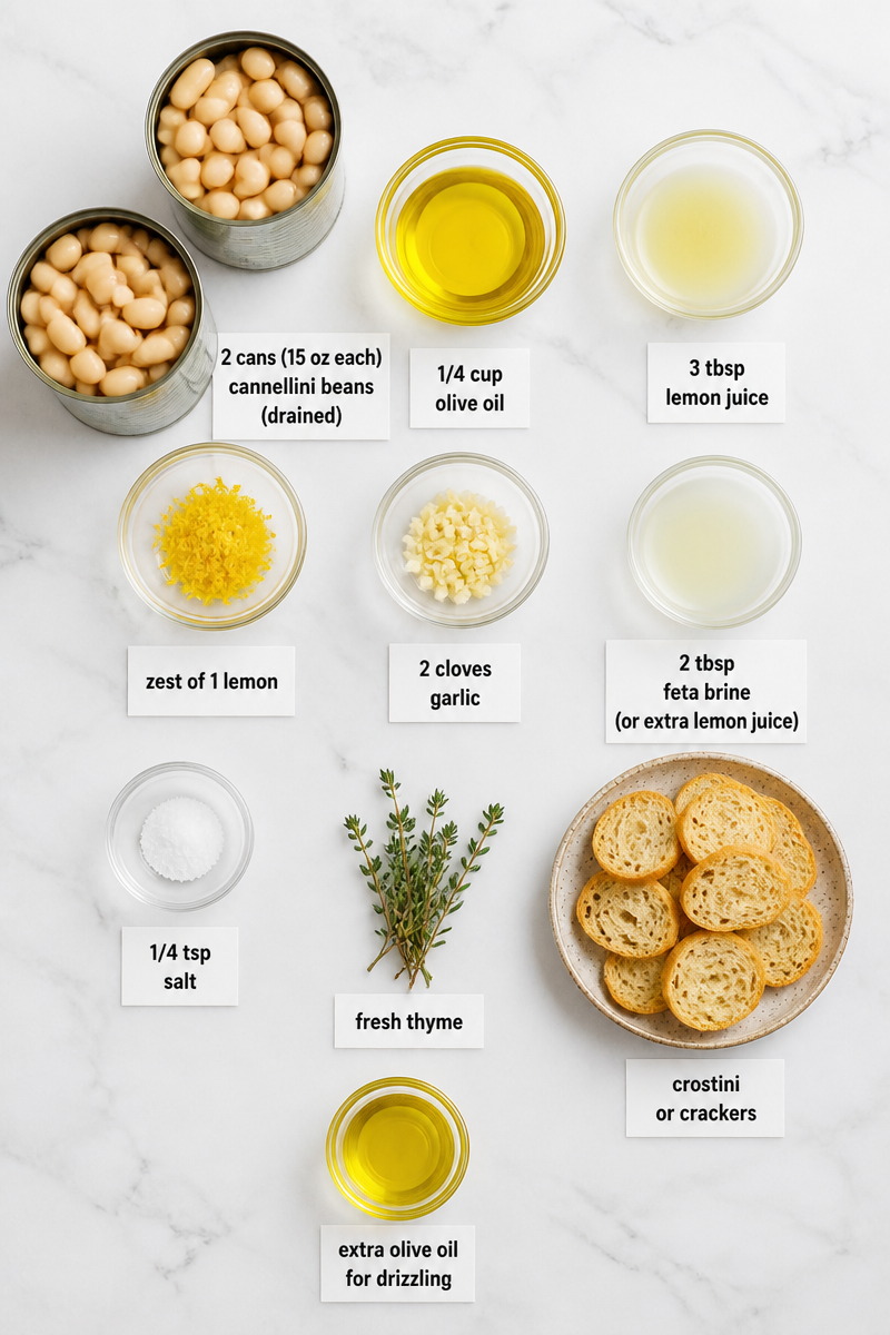 Lemony White Bean Dip Crostini Lemony White Bean Dip Crostini