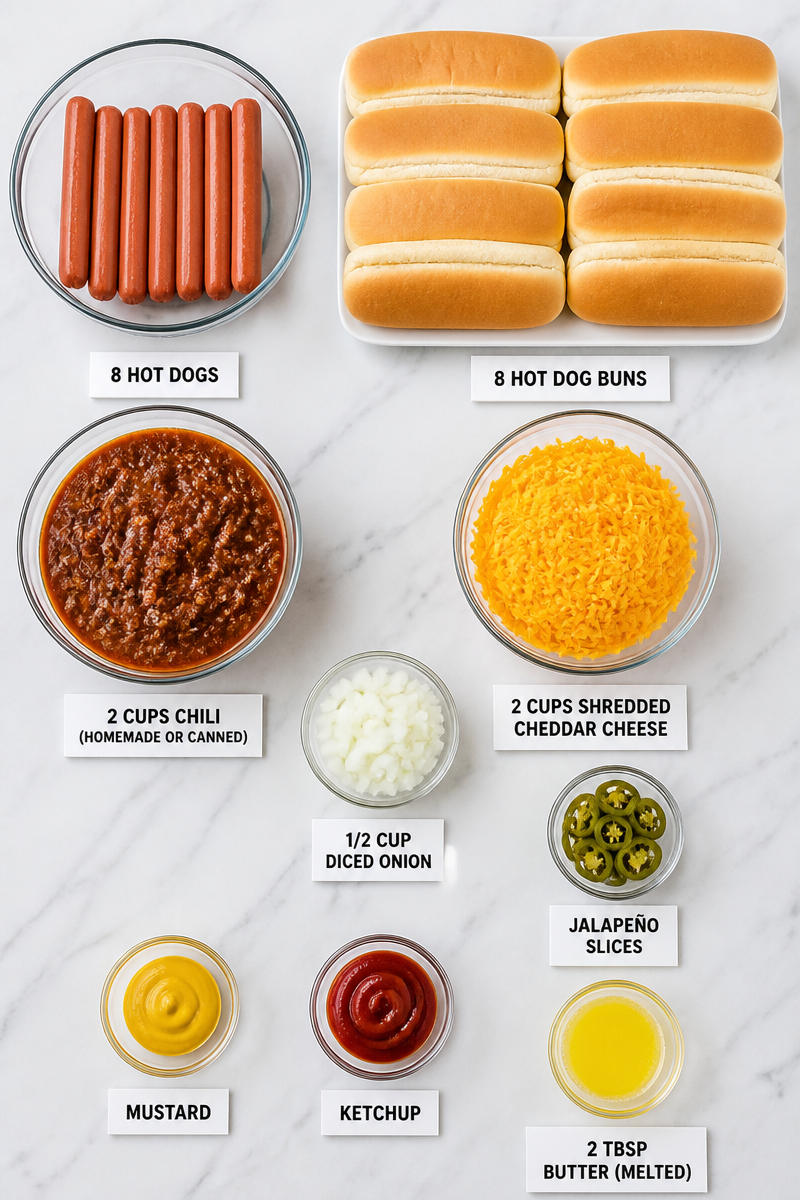 Loaded Chili Cheese Dog Bake Loaded Chili Cheese Dog Bake