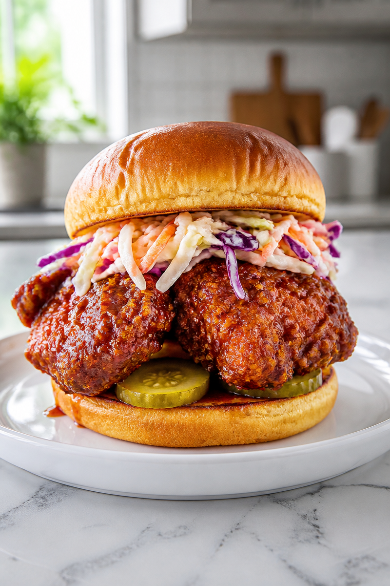Loaded Nashville Hot Chicken Sandwich Loaded Nashville Hot Chicken Sandwich