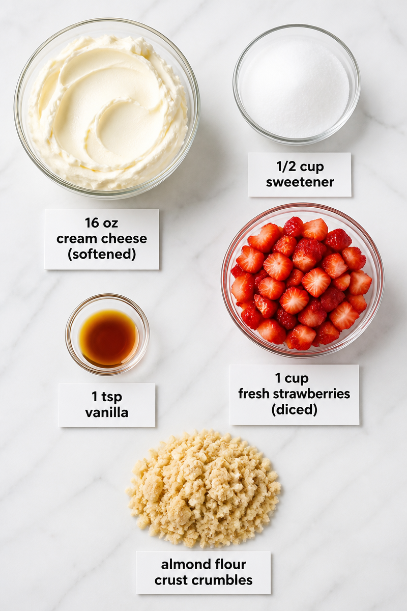 Low Carb Strawberry Cheesecake Bite Size