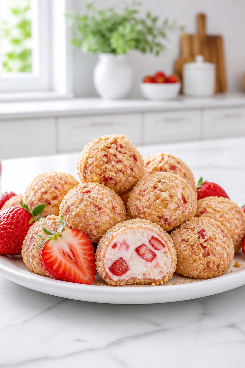 Low Carb Strawberry Cheesecake Bite Size