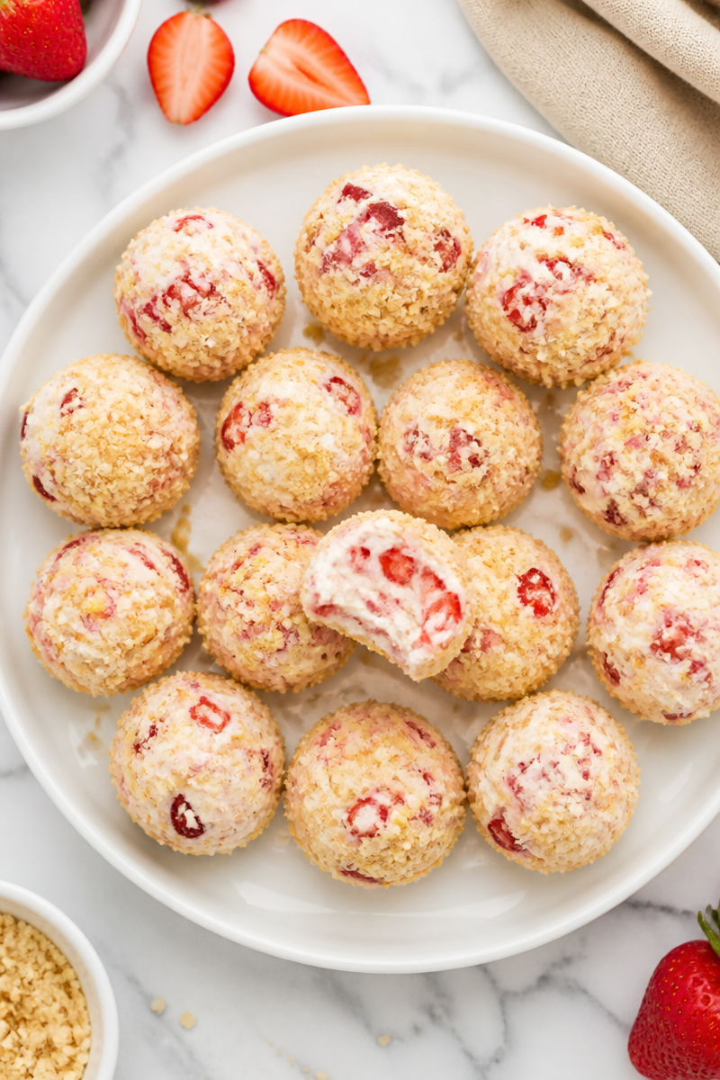 Low Carb Strawberry Cheesecake Bite Size