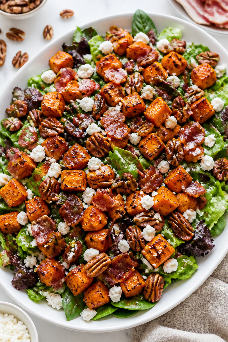 Maple Bacon Roasted Sweet Potato Salad Maple Bacon Roasted Sweet Potato Salad