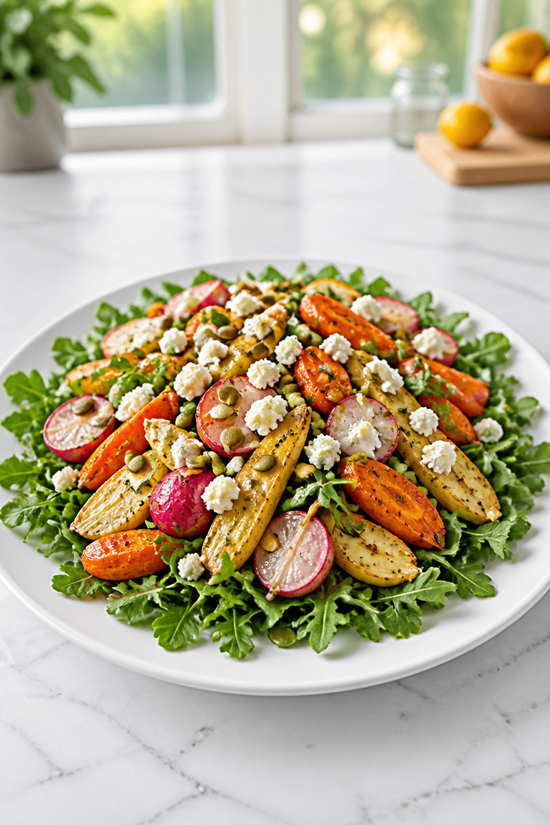 Maple Roasted Carrot Parsnip Radish Salad Maple Roasted Carrot Parsnip Radish Salad