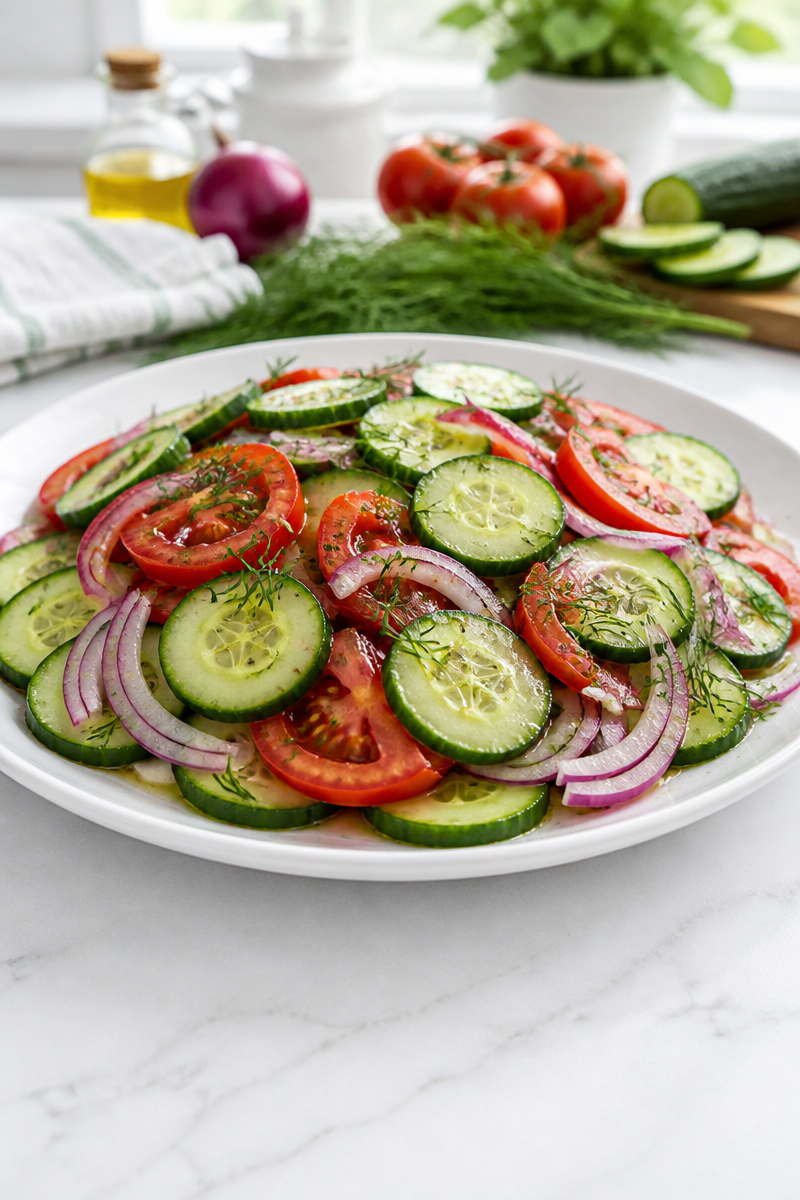 Marinated Cucumber Onion Tomato Salad Simple