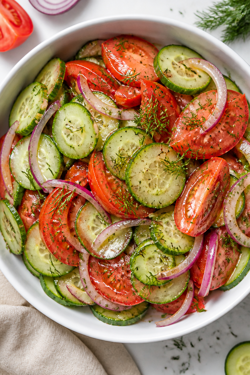 Marinated Cucumber Onion Tomato Salad Simple