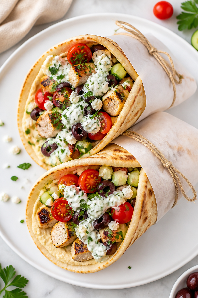 Mediterranean Chicken Pita Lunch Wrap Mediterranean Chicken Pita Lunch Wrap