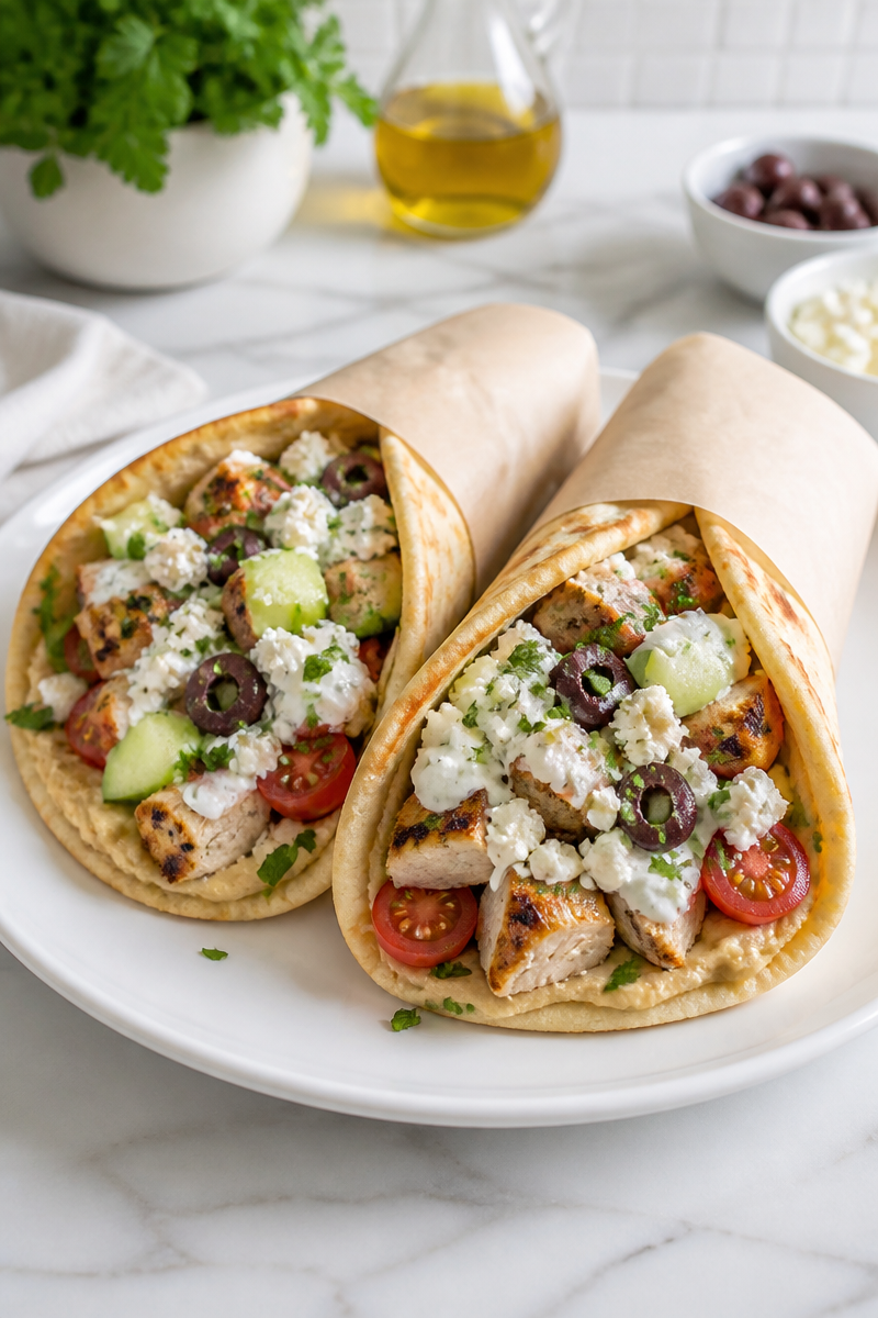 Mediterranean Chicken Pita Lunch Wrap Mediterranean Chicken Pita Lunch Wrap