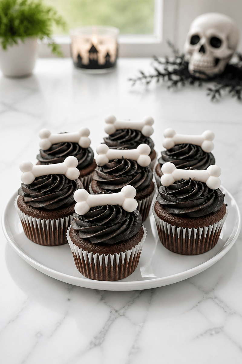 Meringue Bone Halloween Cupcake Topper Meringue Bone Halloween Cupcake Topper