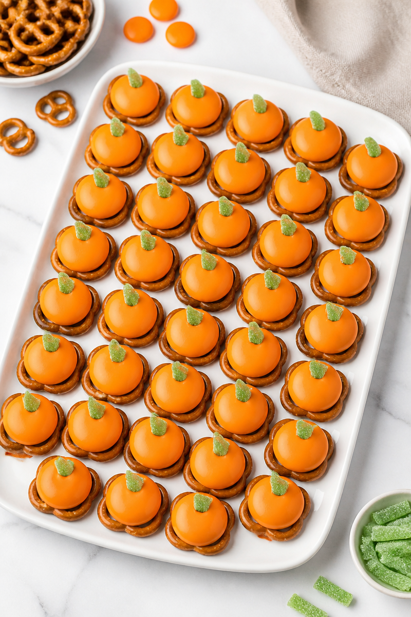 Mini Pretzel Pumpkin Orange Candy Bite