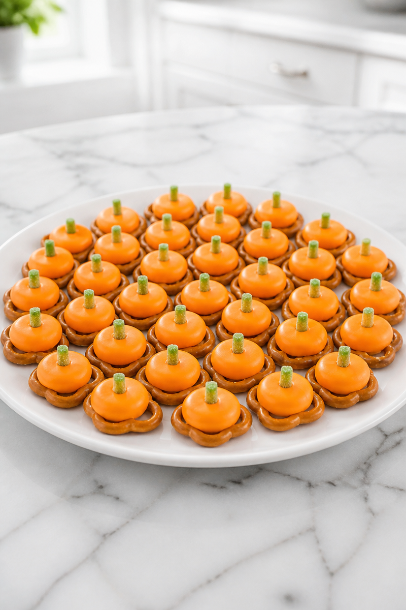 Mini Pretzel Pumpkin Orange Candy Bite
