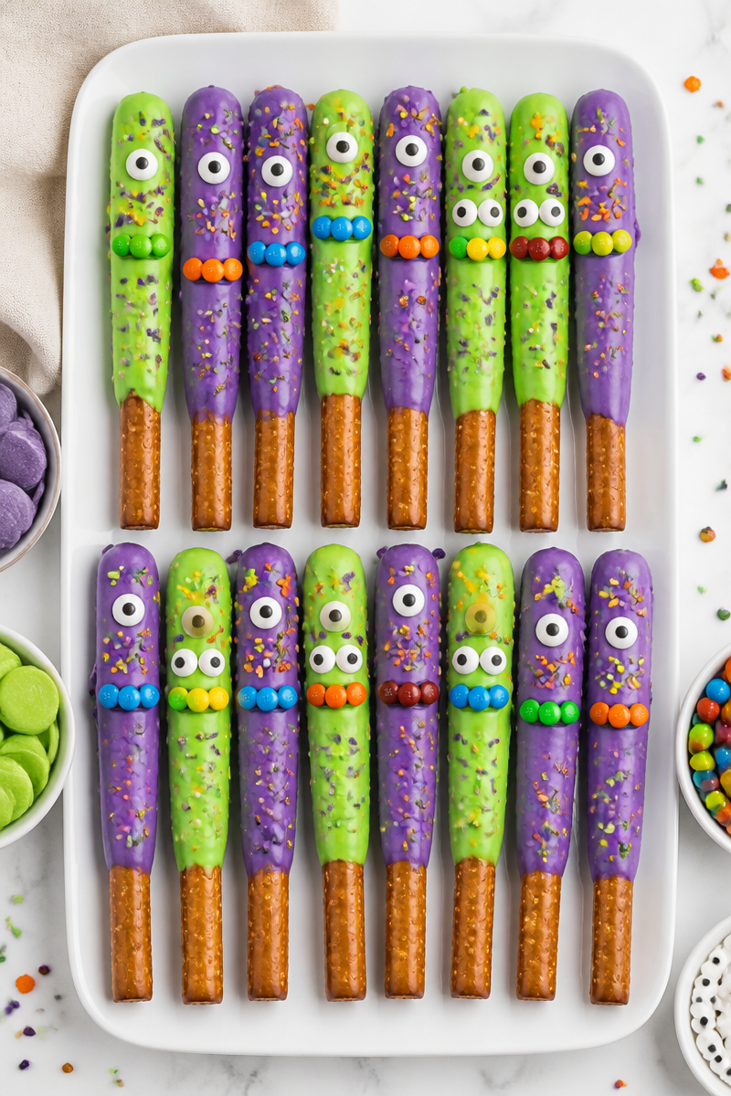 Monster Halloween Pretzel Rod Colorful Monster Halloween Pretzel Rod Colorful