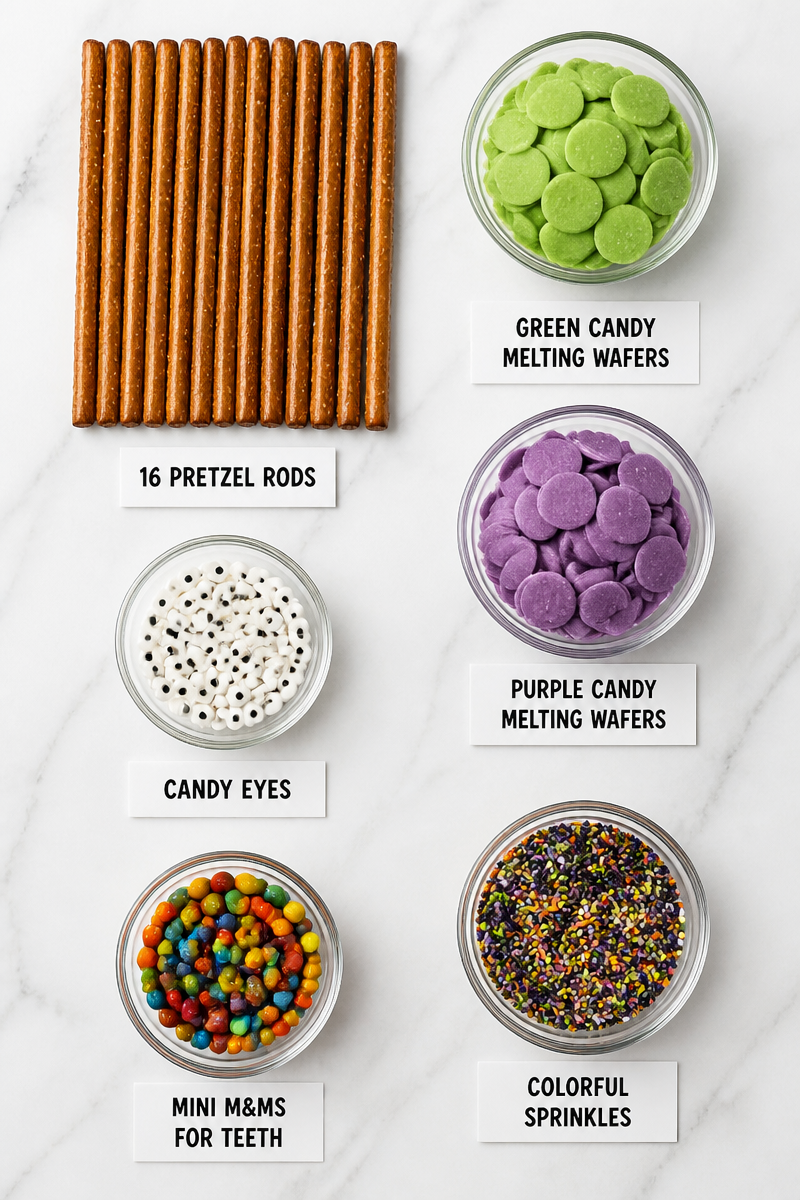 Monster Halloween Pretzel Rod Colorful Monster Halloween Pretzel Rod Colorful