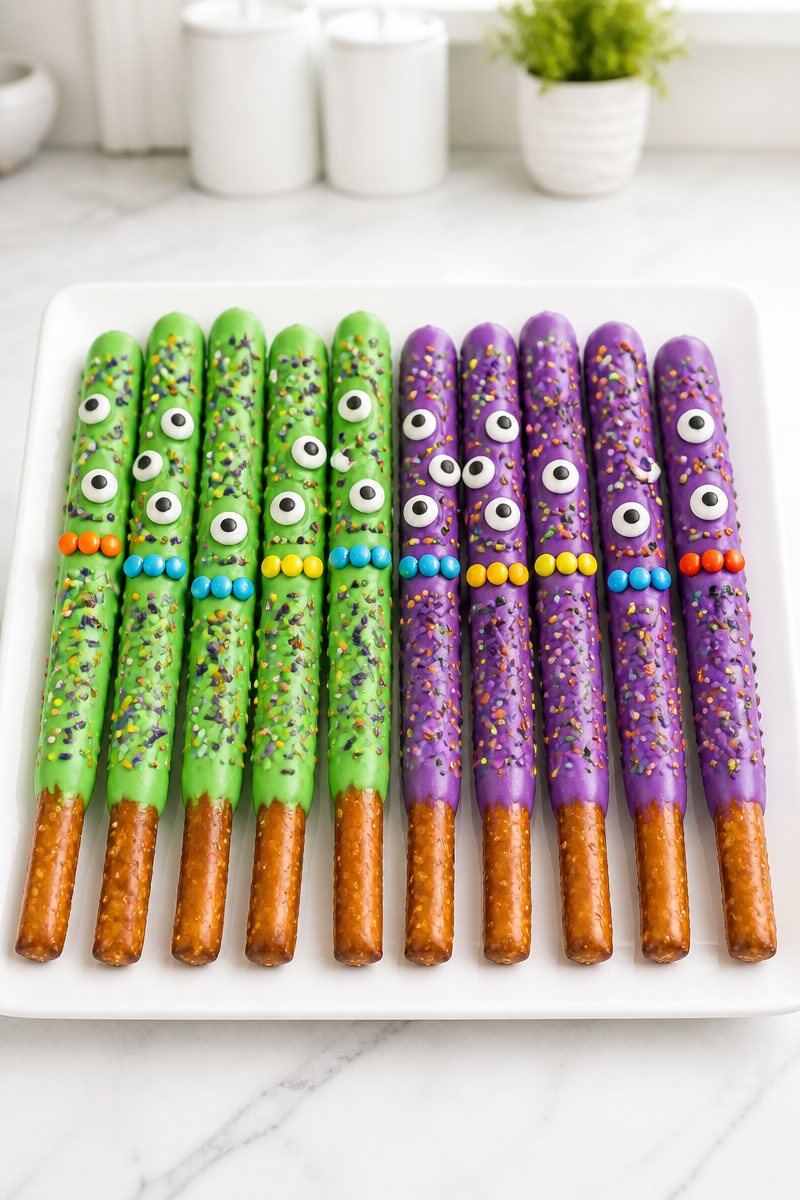 Monster Halloween Pretzel Rod Colorful Monster Halloween Pretzel Rod Colorful
