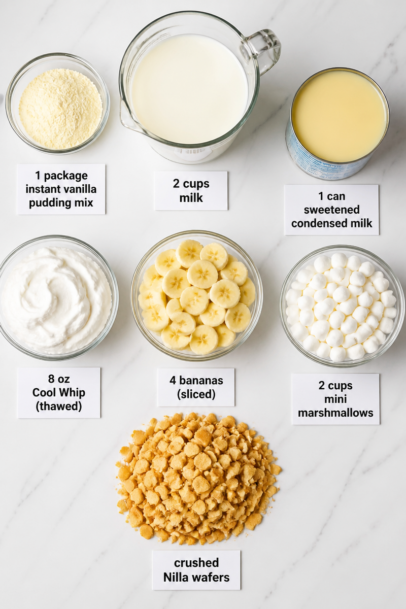 No Bake Banana Pudding Fluff Salad