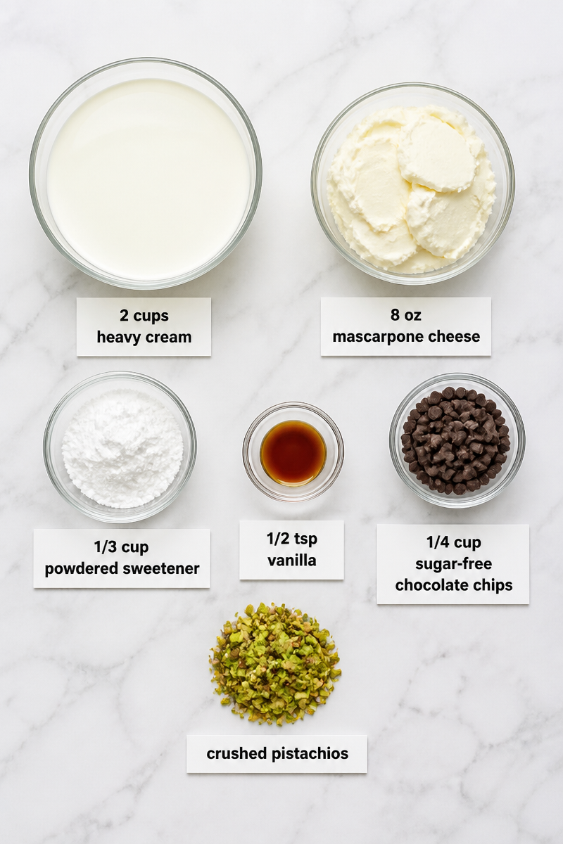 No Machine Keto Cannoli Ice Cream