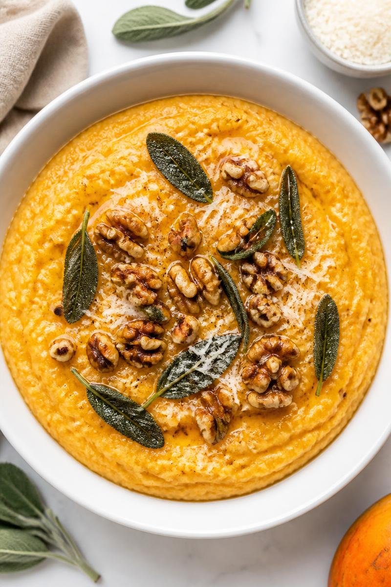 Nutty Sage Parmesan Pumpkin Polenta Bowl Nutty Sage Parmesan Pumpkin Polenta Bowl