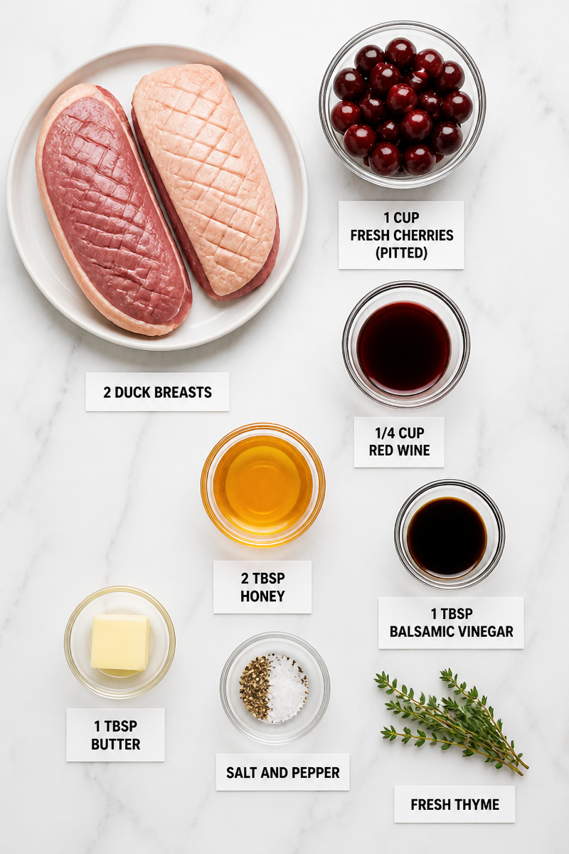 Pan Seared Duck Breast Cherry Sauce