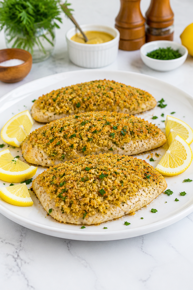 Panko Crusted Dijon Tilapia Sheet Pan Panko Crusted Dijon Tilapia Sheet Pan