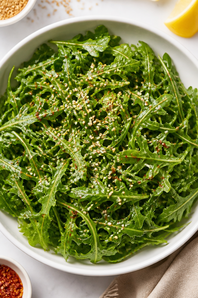 Peppery Arugula Gochugaru Lemon Salad