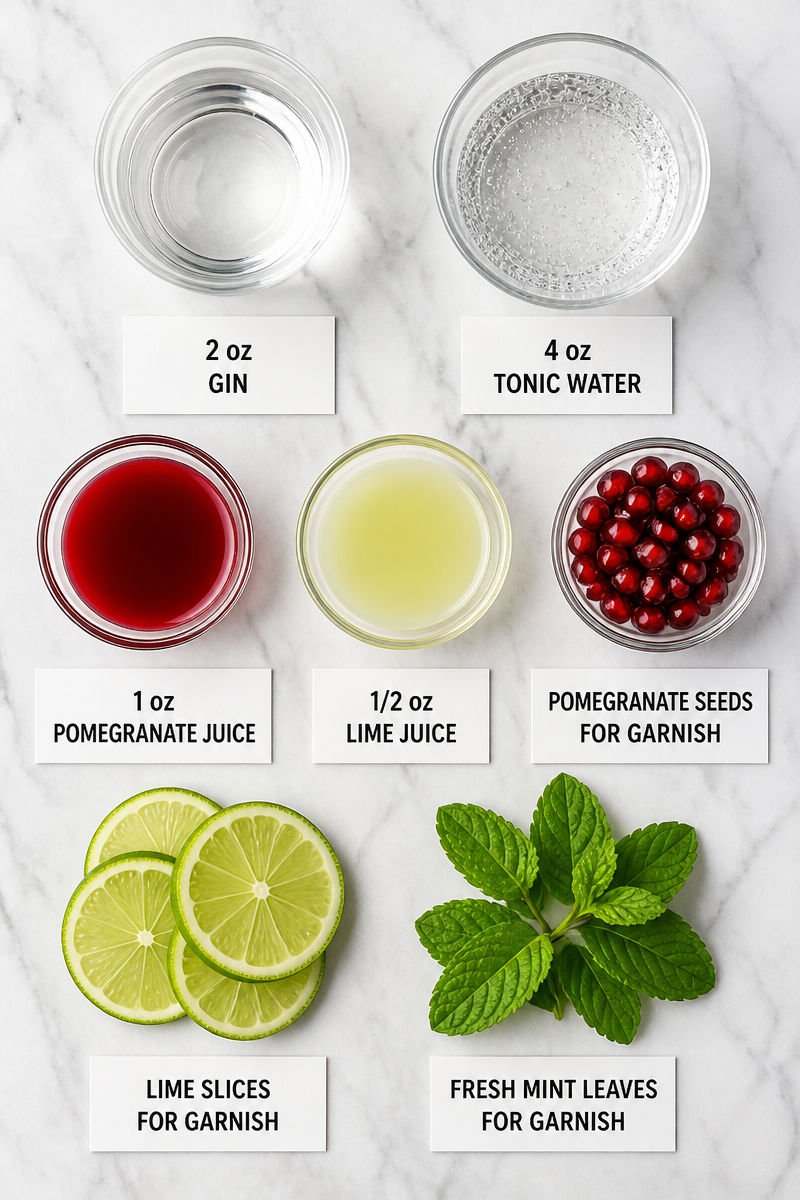 Pomegranate Gin Tonic Autumn Cocktail Pomegranate Gin Tonic Autumn Cocktail