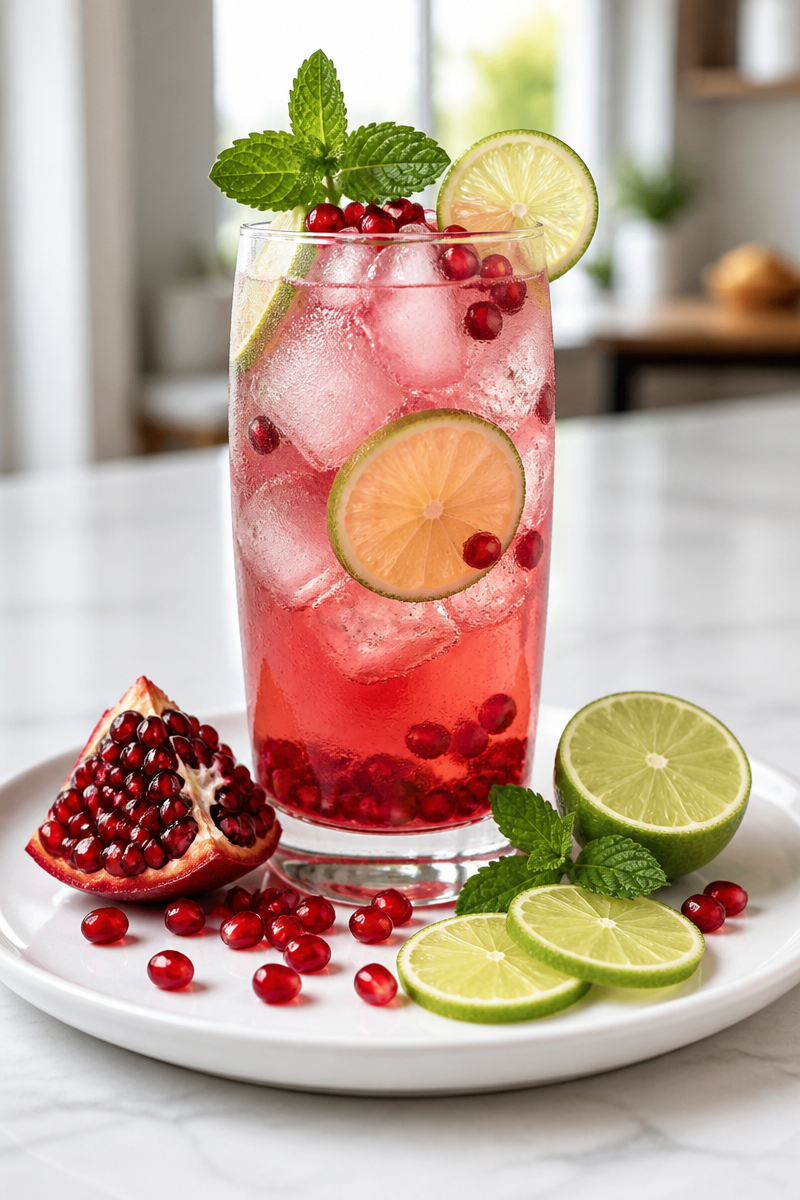 Pomegranate Gin Tonic Autumn Cocktail Pomegranate Gin Tonic Autumn Cocktail