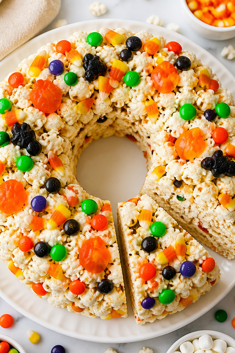 Popcorn Cake Halloween Candy Ring Popcorn Cake Halloween Candy Ring