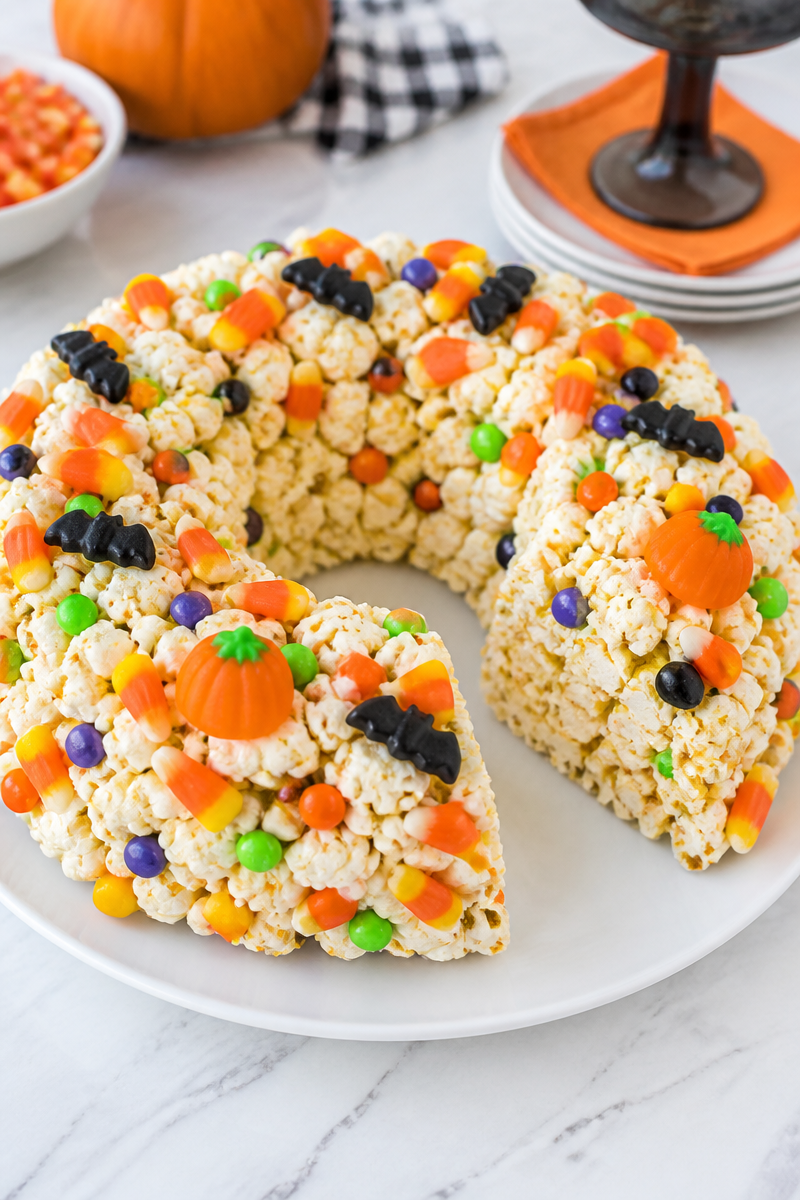 Popcorn Cake Halloween Candy Ring Popcorn Cake Halloween Candy Ring