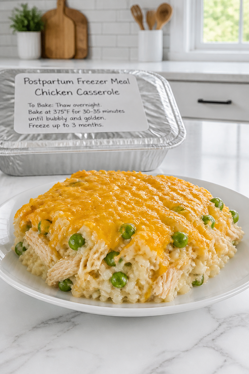 Postpartum Freezer Meal Chicken Casserole Postpartum Freezer Meal Chicken Casserole