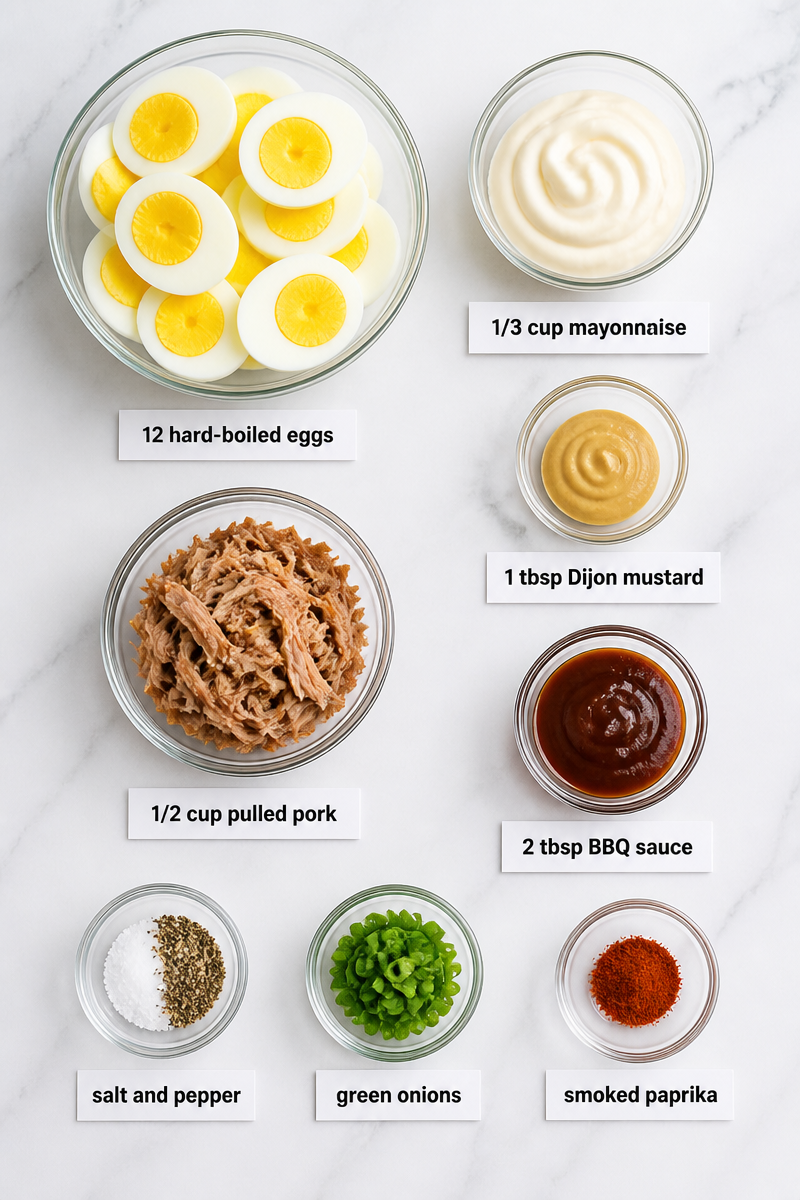 Pulled Pork Deviled Egg BBQ Bite Pulled Pork Deviled Egg BBQ Bite
