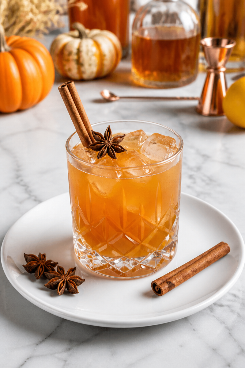 Pumpkin Pie Spice Brandy Cocktail
