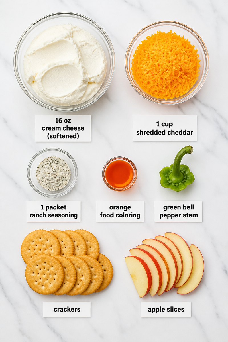 Pumpkin Shaped Cream Cheese Ball Snack